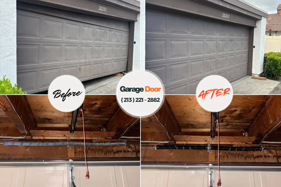 Before and after: garage door repair Sandy Springs, SC